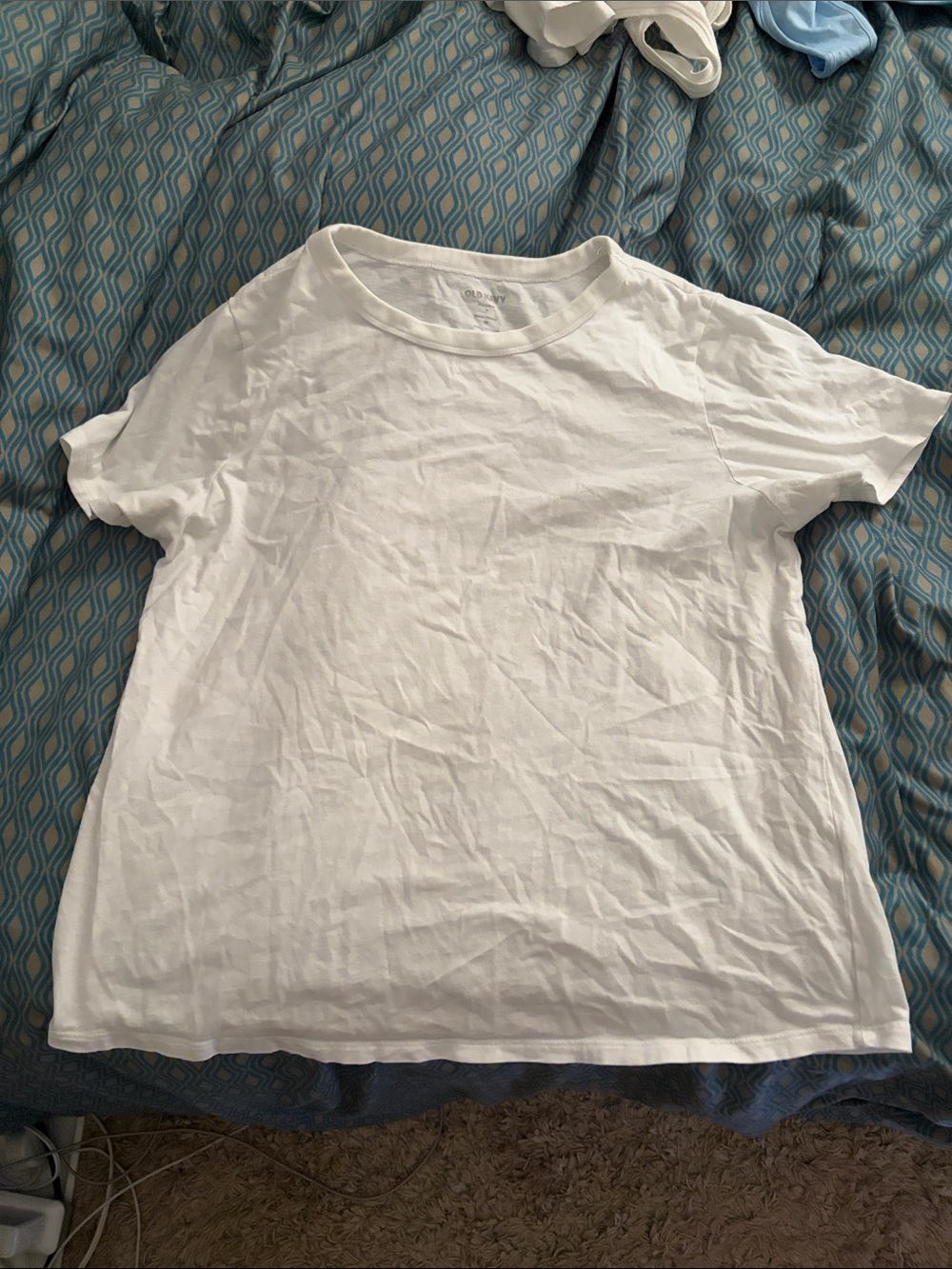 Old Navy White Crewneck Tee with Subtle Logo